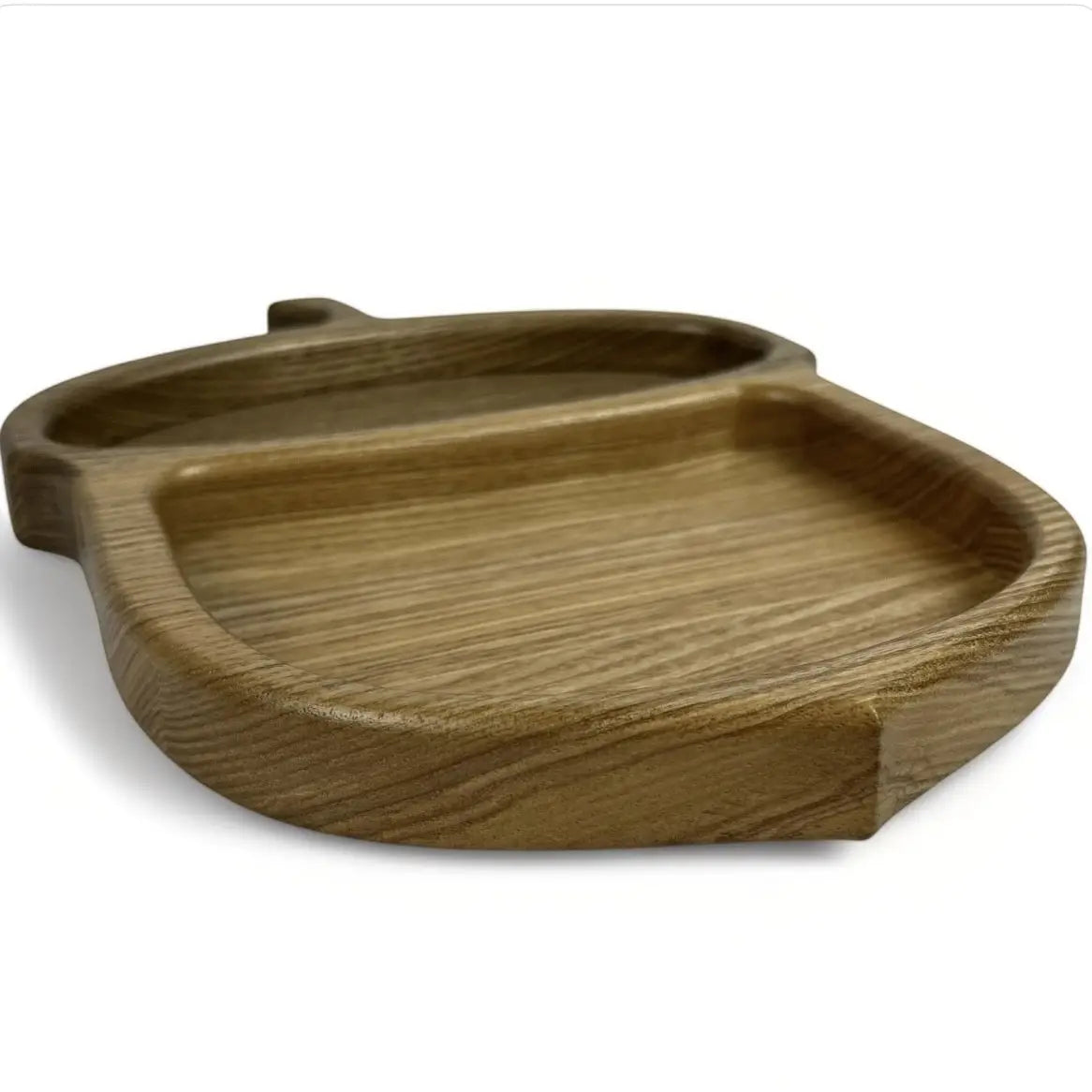 Acorn-shaped wooden serving plate for nuts and candies