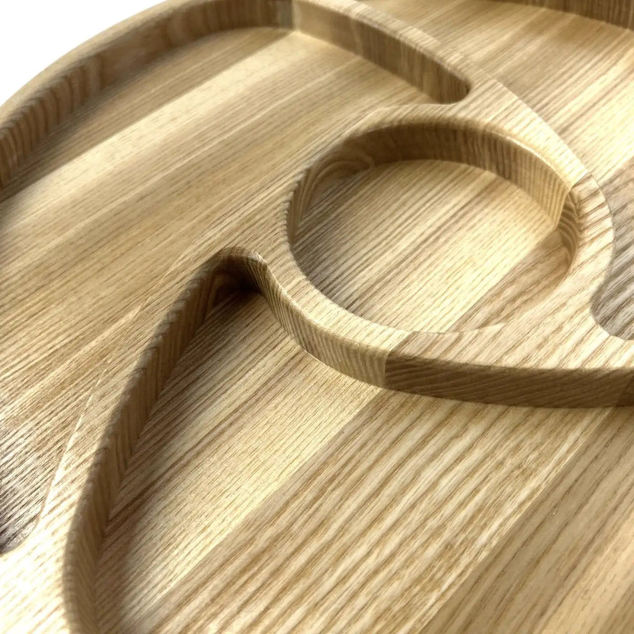 Handmade wooden snack platter with center bowl