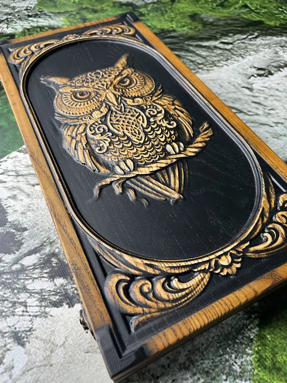 Wise Owl Wooden Backgammon Set | Wooden Artisan Studio