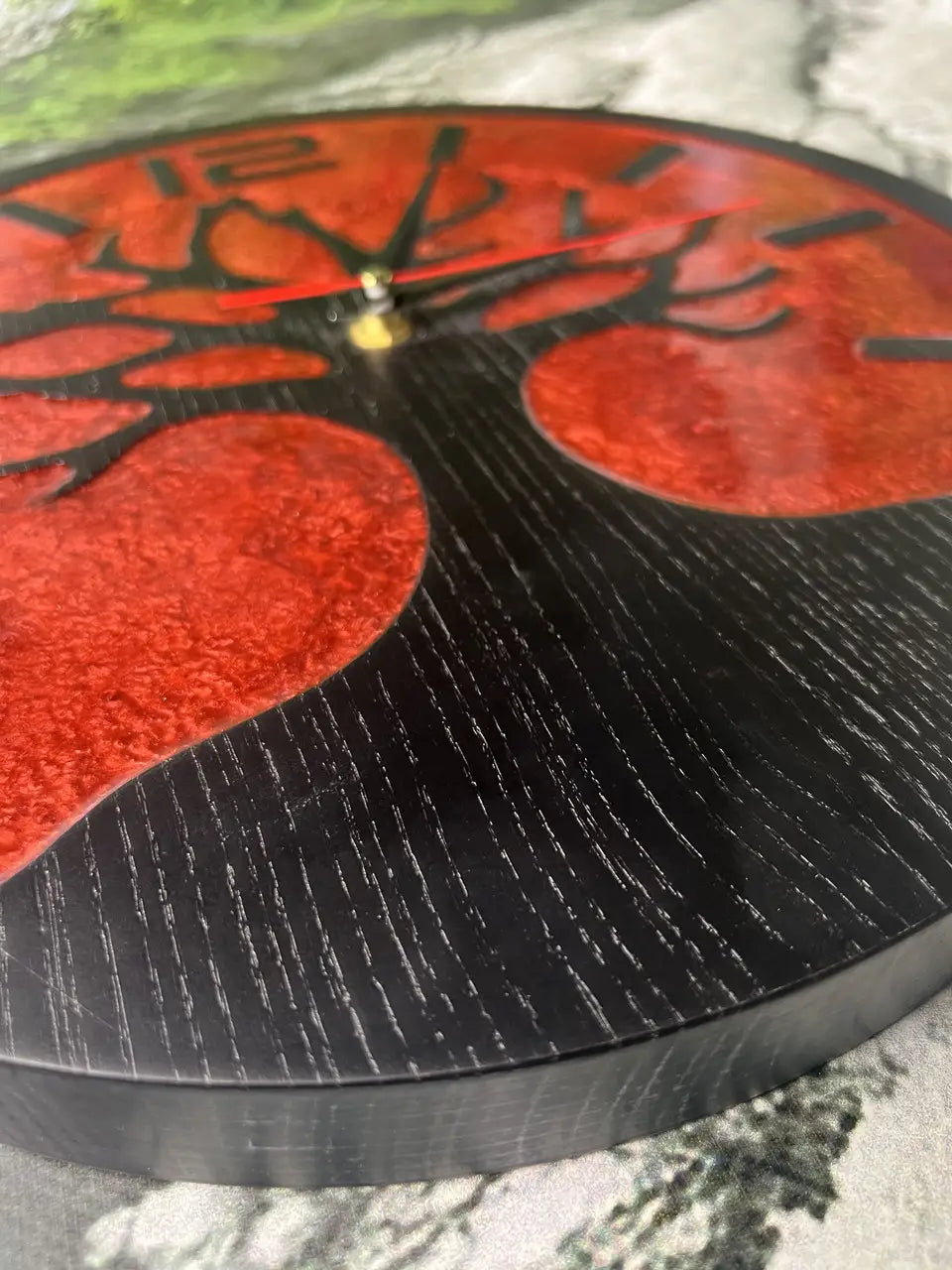 Round Wooden Clocks for Walls featuring natural ash and Tree of Life
