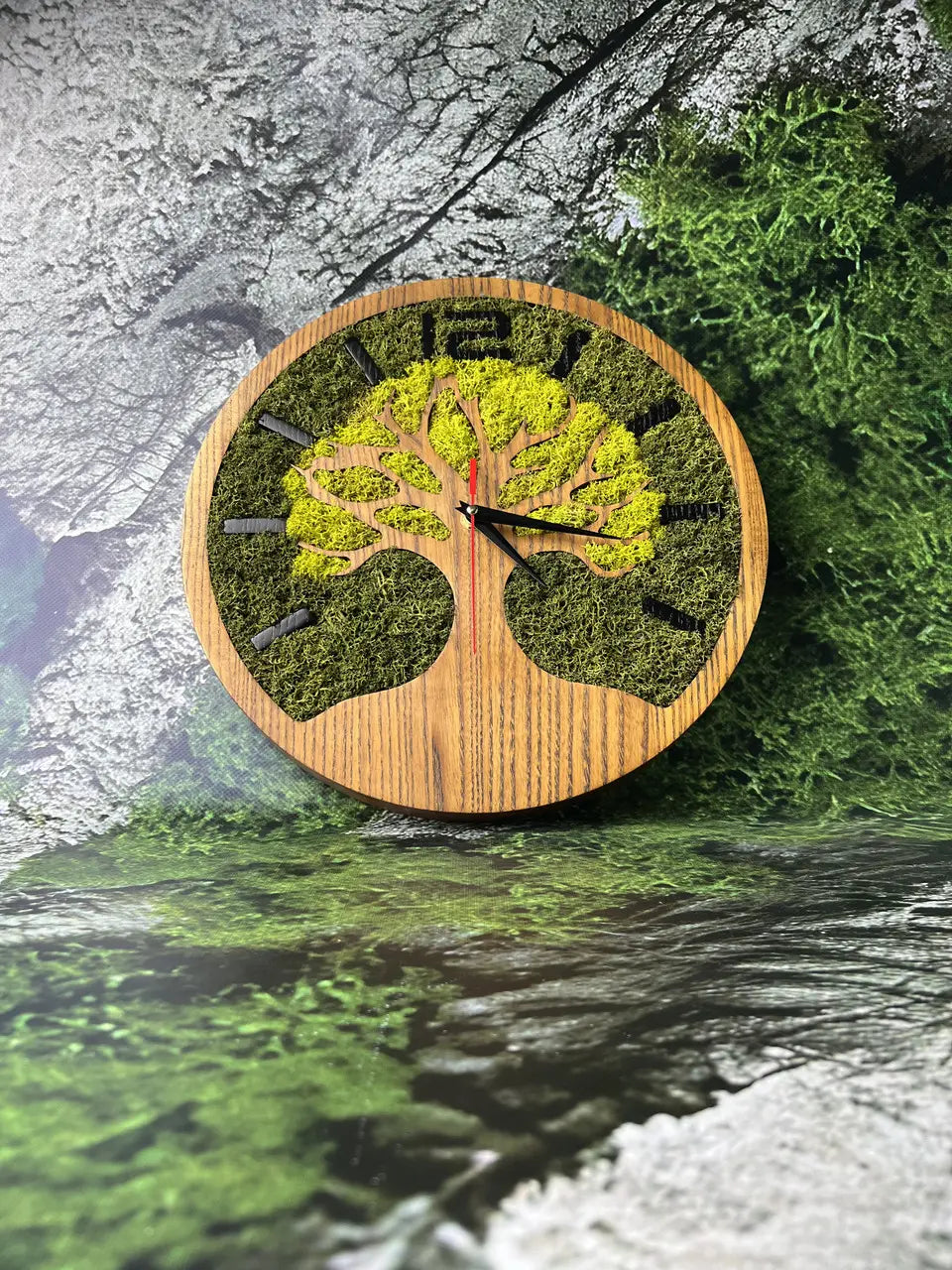 Wood wall clocks handmade from ash wood with Tree of Life design