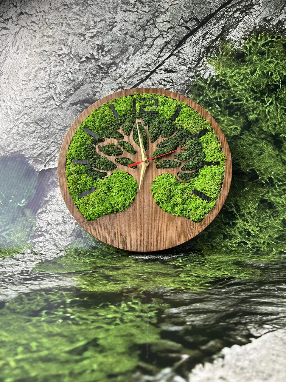 Tree of Life wall clock handcrafted from natural ash wood