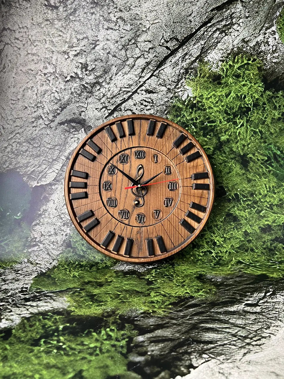 Thickness and solid build of handcrafted wooden piano clock