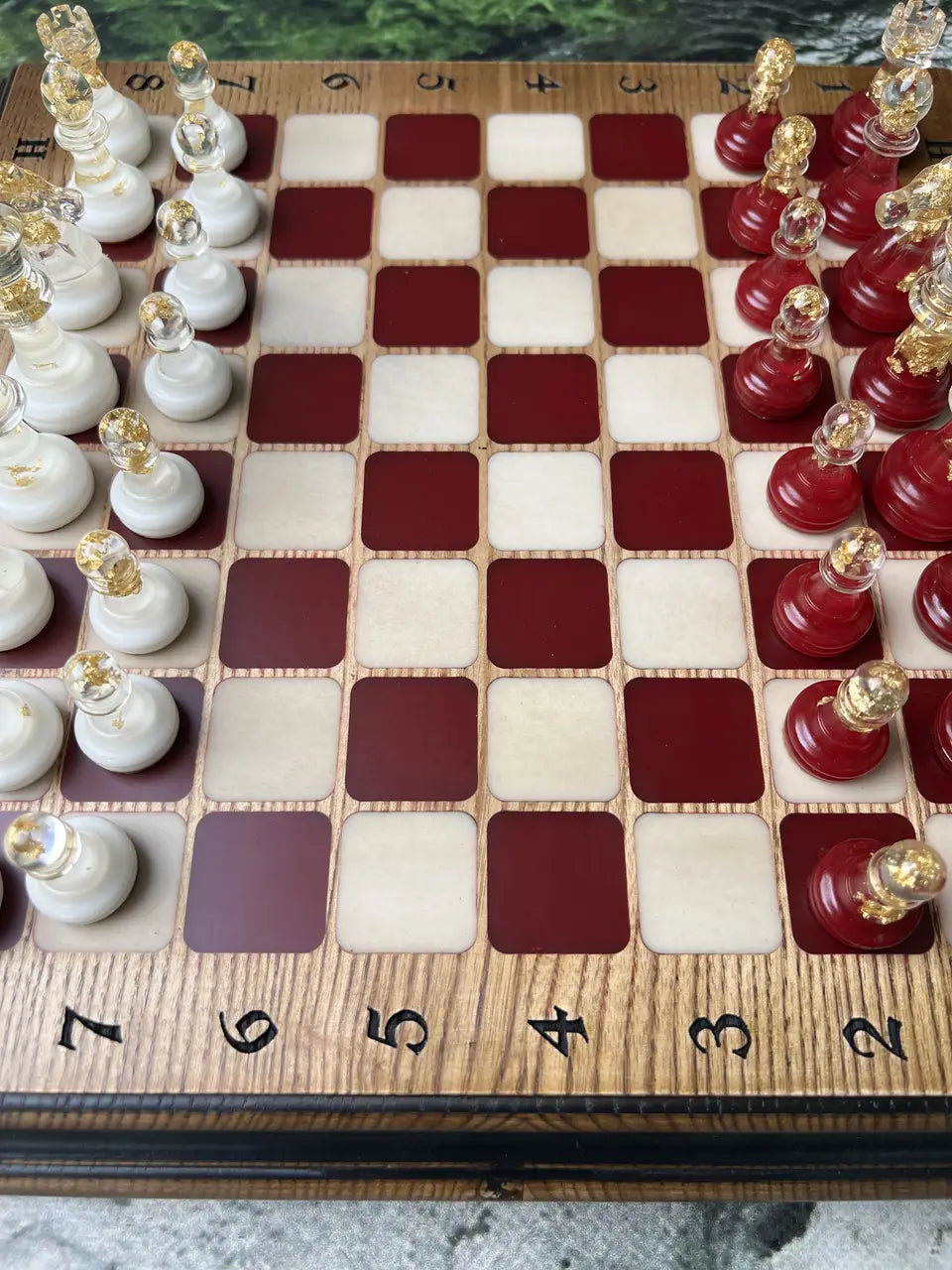 Handmade luxury wooden chess set