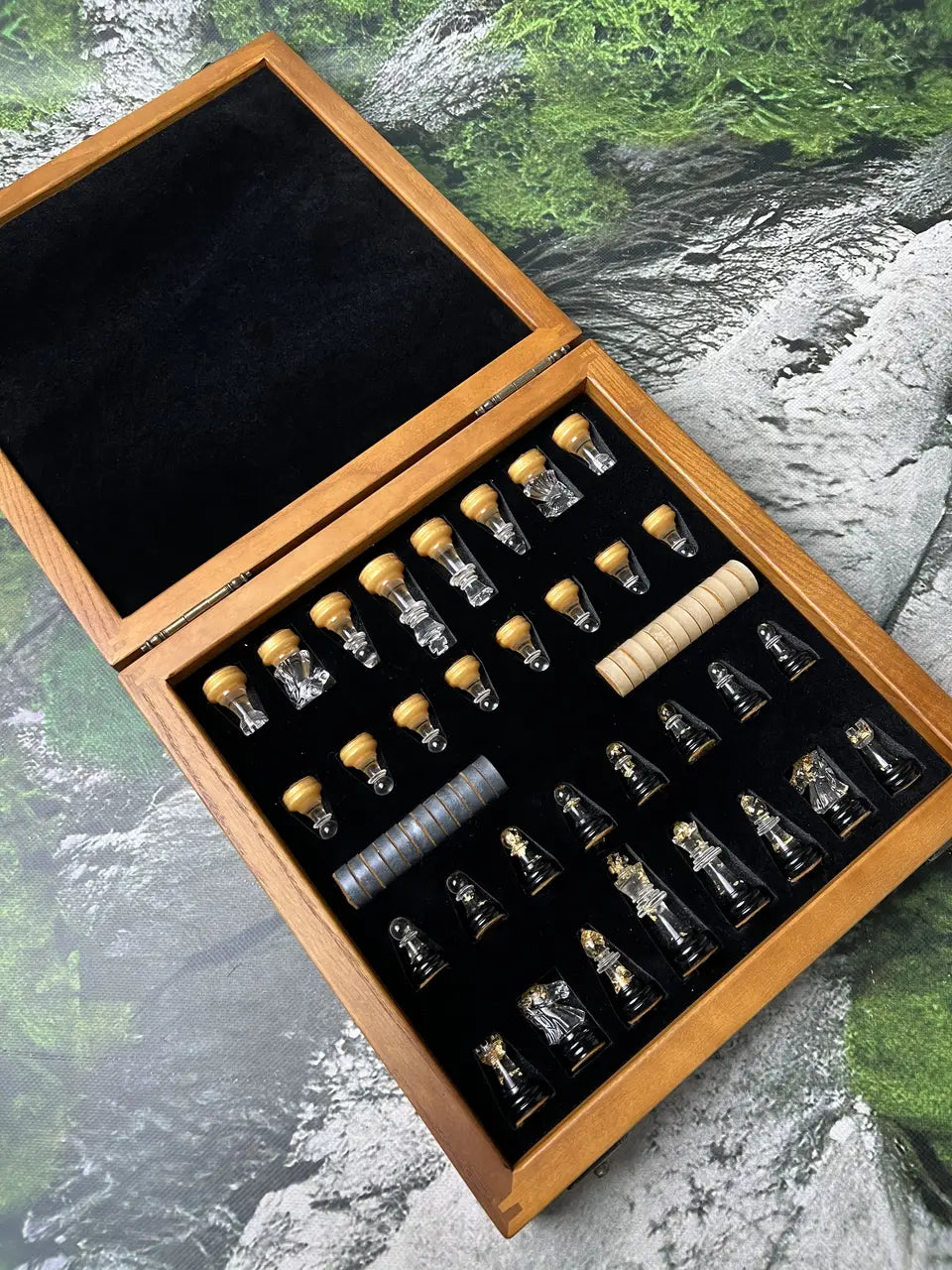 Honeycomb tempered glass chess board