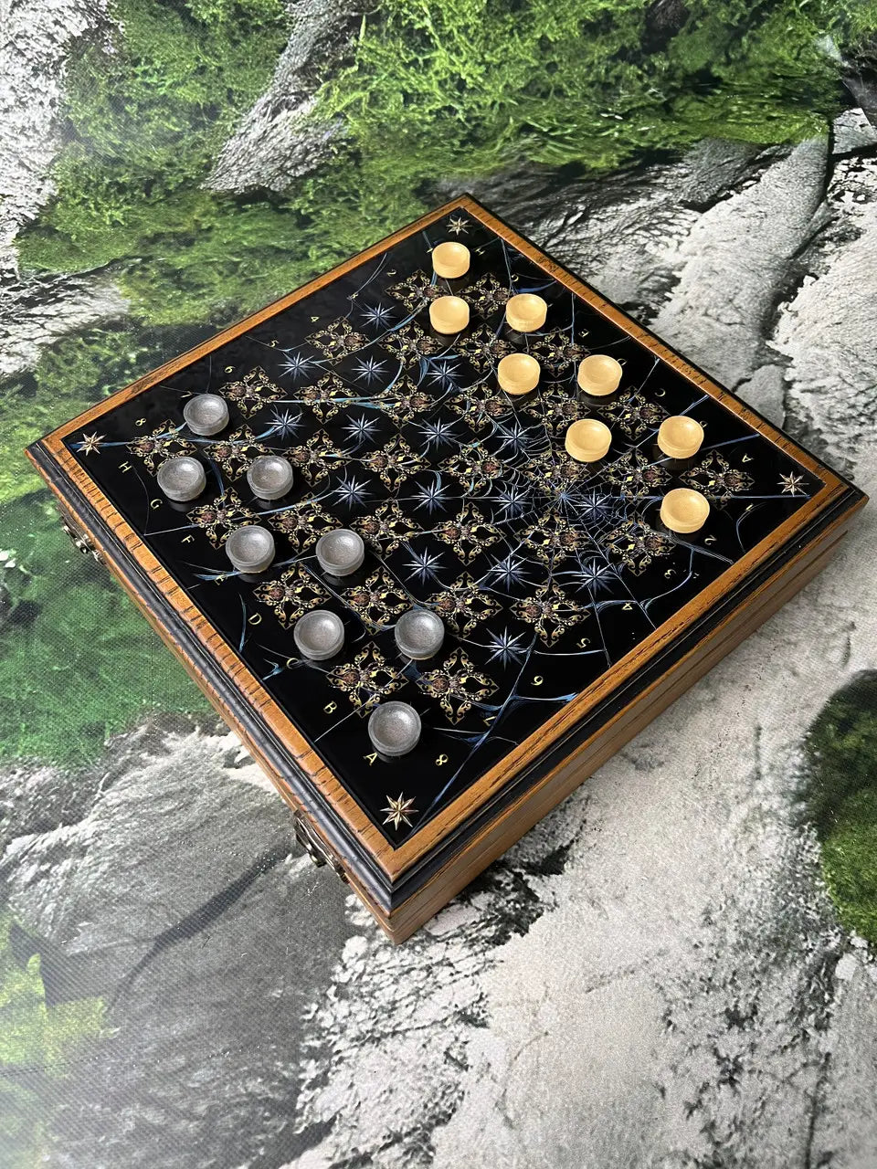 Luxury wooden and glass chess set for collectors