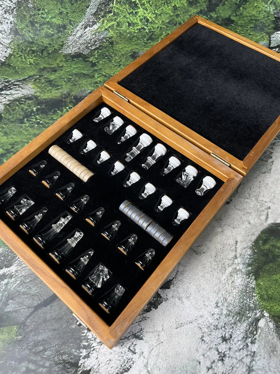 Luxury glass chess set for collectors and gifts