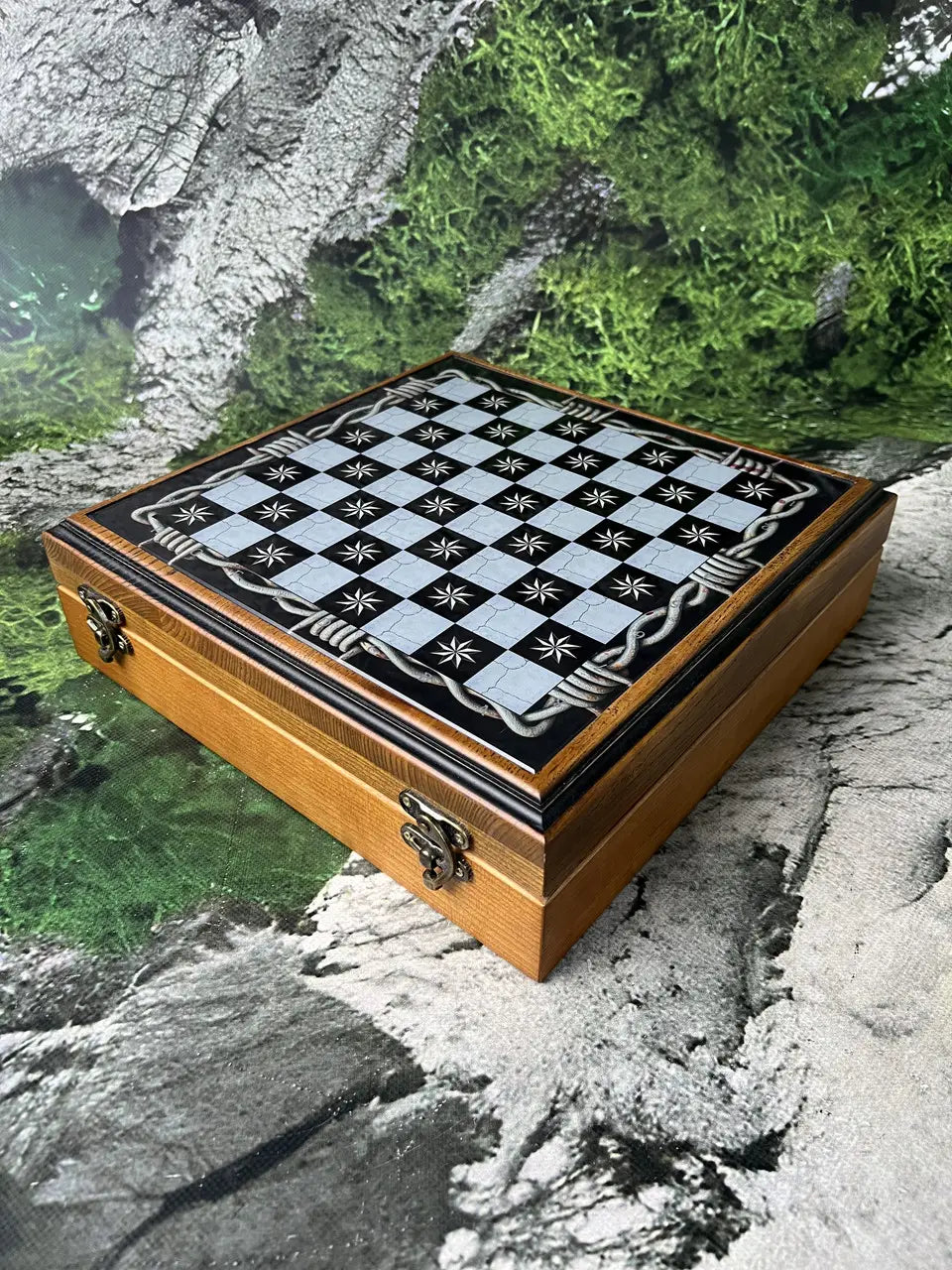 Premium handcrafted chess set with glass pieces