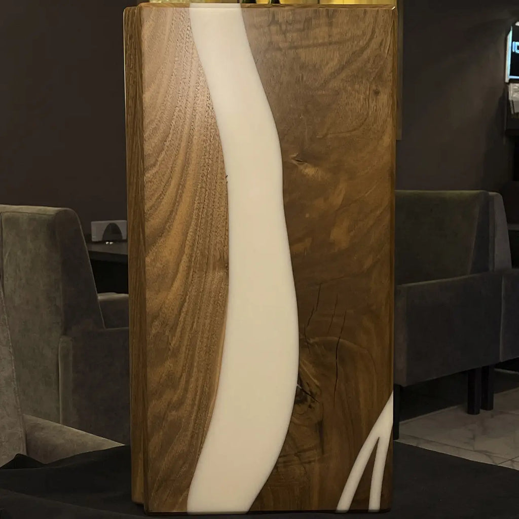Closed Ivory luxury backgammon board made of natural wood and white resin