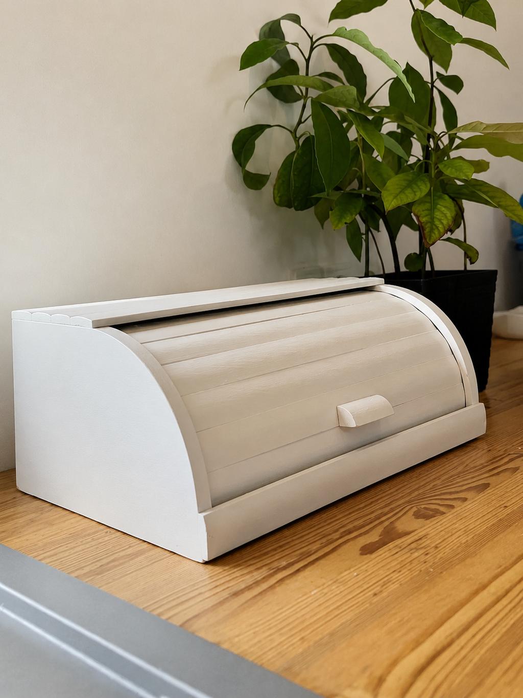 White bread storage box for modern kitchen interior