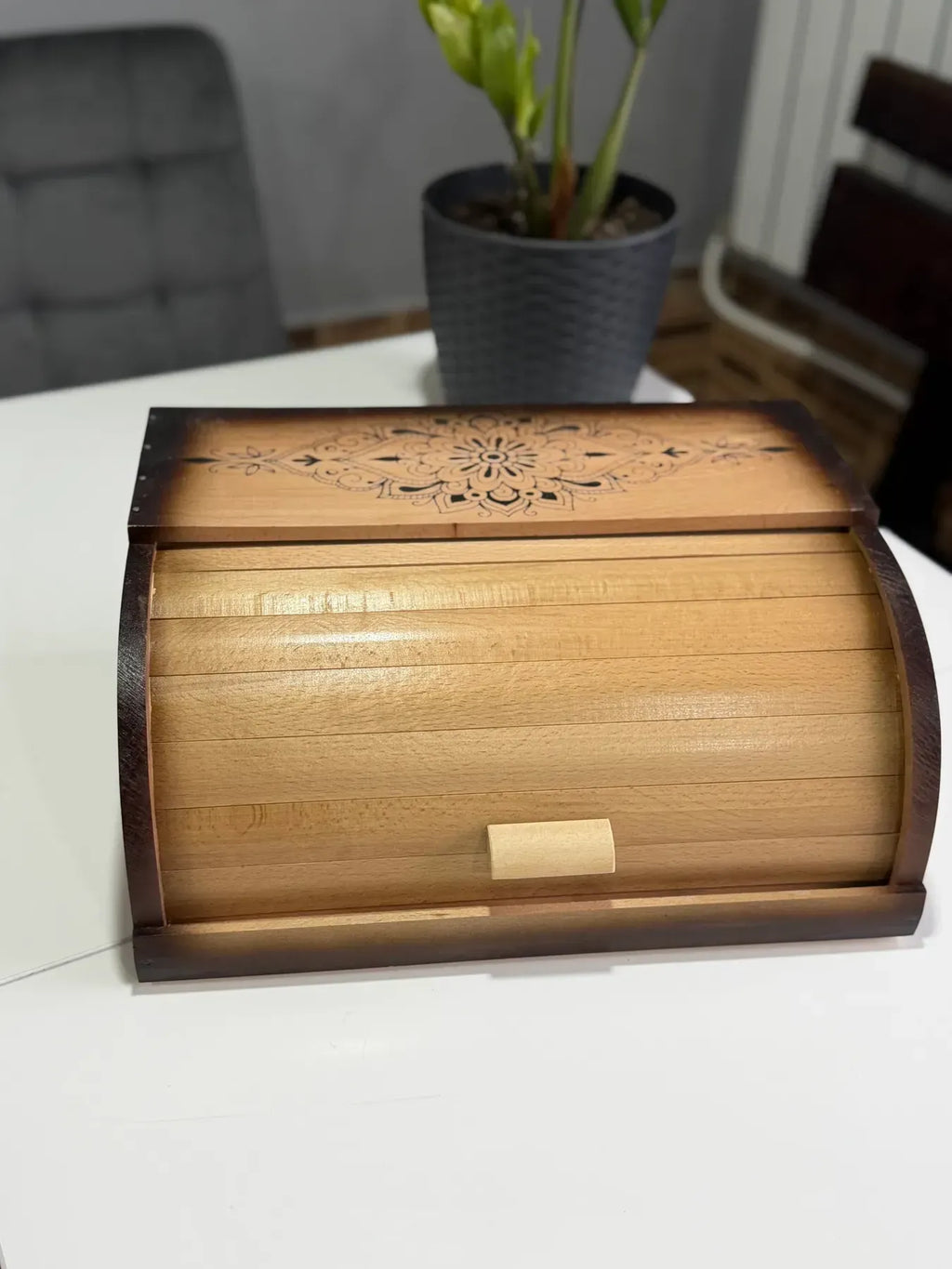 Modern minimalist bread box for countertop storage