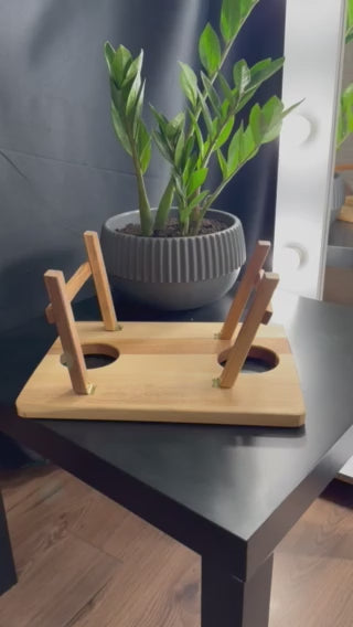 Wooden Beer & Snack Picnic Table – Portable Outdoor Serving Tray